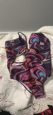 Colorful Abstract Swirl Print One-Piece Swimsuit with Matching Chiffon Sarong Cover-Up Set — listing 3
