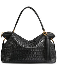 Donna Karan New York Black Leather Structured Mini Tote Bag with Turnlock — listing 4