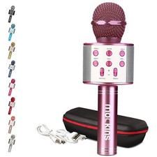Wireless Bluetooth Karaoke Microphone with Built-in Speaker (Black) Yes - on the mic/box — listing 6