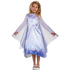 Disney Frozen 2 Elsa Snow Queen Deluxe Costume Dress with Snowflake Crest Bodice