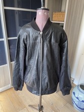 Armani Jeans Black Leather Button-Front Jacket, Made in Italy, IT 46 / US 12 — listing 3