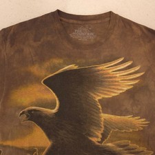 The Mountain Bald Eagle Winter Scene Tie-Dye T-Shirt, Size XXL
