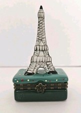 Cobalt Blue and Gold Souvenir de Paris Porcelain Trinket Box with Eiffel Tower Motif — listing 5