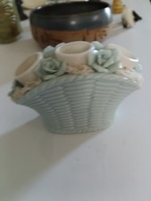 Vintage Hand-Painted Porcelain 4-Piece Vanity Dresser Set with Roses, Made in Japan — listing 5