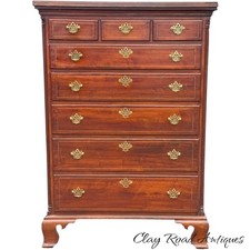 Chippendale Style Mahogany Triple Dresser with Broken-Arch Backsplash — listing 3