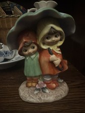 Group of Vintage Ceramic Big-Eyed Children Figurines (Goebel/Redware-style)