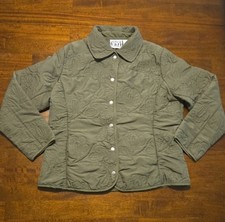 Keren Hart Red Cotton Twill Grommet-Front Mandarin Collar Jacket