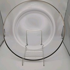Clear Pressed Glass Plate, 6 inch, with Swirl/Ring Center Pattern — listing 6