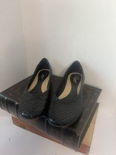 Trotters Black Leather Block-Heel Loafer Pumps, Women's 9-10 — listing 3