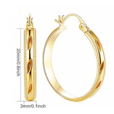 Gold-Tone Hoop Earring Set (5 Pairs) with Faux Pearl, Textured & Smooth Hoops — listing 6