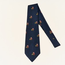 Brooks Brothers Christmas Silk Tie, Red with Santa, Candy Cane & Snowflake Motif