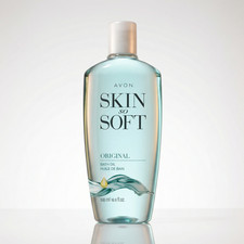 Avon Skin-So-Soft Bath Oil Decanter with Gold Teardrop Stopper