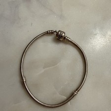 Pandora Sterling Silver Bangle Bracelet with Two Charms, listing 4