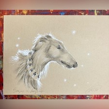 Original Charcoal/Graphite Drawing of a Terrier Dog, Titled "Man's Best Friend", Signed C. Wilson — listing 3