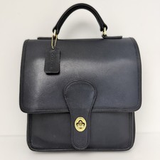 Coach Station Bag Vintage Black Leather Crossbody Messenger — listing 4