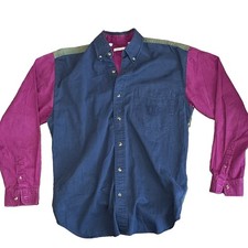 Bugle Boy Jean Company Y2K Blue Pinstripe Zip-Front Long Sleeve Shirt, Size L — listing 6