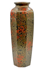 Vintage Japanese Lacquer-Style Porcelain Bud Vase with Pagoda Landscape — listing 4