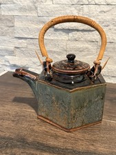 Studio Art Pottery Crackle-Glaze Teapot with Matching Underplate/Tray — listing 4