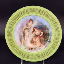 Vienna-Style Porcelain Twin-Handled Cabinet Vase with Hand-Painted Classical Scene and Raised Gilt Decoration — listing 4
