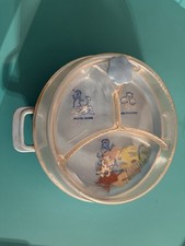 Antique Ceramic Baby Feeding Dish with Dutch Boy & Girl Windmill Decal in Metal Warming Bowl Holder Yes - there's a printed backstamp — listing 5