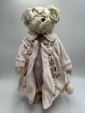 Bearington Collection 'Red Hat' Society Themed Plush Teddy Bear in Purple Dress & Red Hat