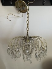 Vintage Hollywood Regency 10-Light Brass & Crystal Chandelier 24" x 20" — listing 4