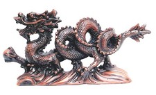 Large Chinese Style Red Dragon Figurine Statue with Wing Detail — listing 3
