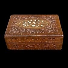 Indian Rosewood Inlay Box with Mysore-Style Pastoral Scene — listing 2