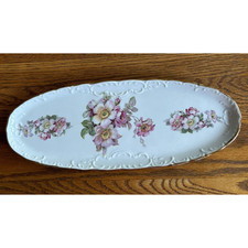 Gerold Porzellan Bavaria Lavender & Gold Hand-Painted Floral Oval Tray/Platter — listing 6