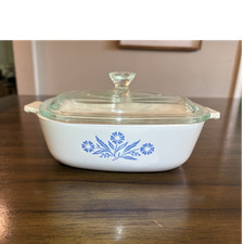Vintage CorningWare Cornflower Blue 2 Qt Casserole Dish (A-2-B) with Pyrex Lid