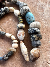 African Trade Bead Necklace with Millefiori, Chevron, and Zebra-Stripe Glass Beads — listing 6