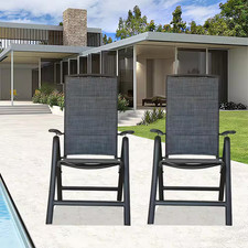 Sling Mesh Folding Patio Chairs (Set of Multiple, White & Green) — listing 2