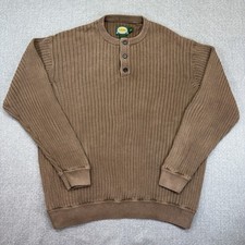 Cabela's Men's Rust Orange Henley Pullover with Denim Collar, Size XL Tall, listing 4