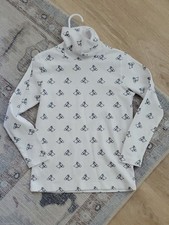 The Beaufort Bonnet Company White Turtleneck with Blue Bow Print, Size 8 — listing 3