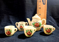 Vintage Hand-Painted Porcelain Miniature Tea Set with Floral Rose Decoration — listing 3