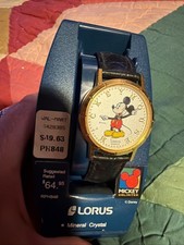 Vintage Lorus Mickey Mouse Musical Quartz Watch with Brown Leather Band — listing 5