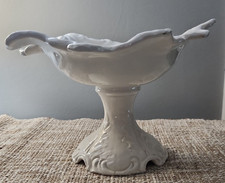 White Ceramic Pedestal Sugar Bowl with Lid and Handles — listing 4