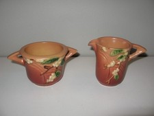 Roseville Pottery Snowberry Pattern Small Creamer / Handled Vase (Green to Tan) — listing 3