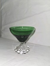 Vintage Anchor Hocking Forest Green Boopie Burple Footed Iced Tea Glasses Set of 7