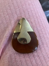 Vintage Lanvin Paris Modernist Lucite Pendant Snake Chain Necklace — listing 3