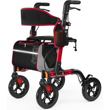 Blue Rollator Walker with Padded Seat, Wire Basket, and Hand Brakes — listing 4