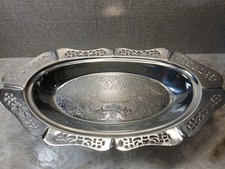 Krome Kraft Farber Bros Oval Bread Tray with Pierced Scrolled Rim — listing 2