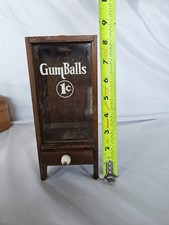 cent gumball machine Vintage Wood & Glass Globe 1 Cent Gumball/Candy Dispenser — listing 4