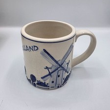 Vintage Delft-Style Blue & White Kitchen Set — Coffee Pot, Saucepan/Butter Warmer, Salt & Pepper Shakers, and Tray
