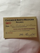 1890 Chicago & North-Western Railway Annual Pass No. 2374 Issued to Hon. Richard Williams — listing 3