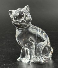 Clear Crystal Glass Seated Cat Figurine — listing 2