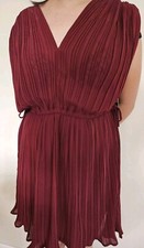 Dress Forum Los Angeles Champagne Pink Satin Maxi Dress, Small, Long Sleeve Ruched Bodice with Button Detail — listing 3
