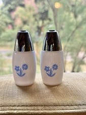 Vintage Gemco Blue Cornflower Milk Glass Kitchen Set - Sugar Dispenser, Cream Pitcher, Pepper Shaker — listing 4