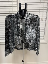 Dolce Cabo Black Sequin Double-Breasted Blazer — listing 6