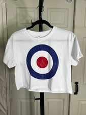 Vintage 1990s Tank Girl Cropped Graphic Tee in Red, Approx. Size Medium